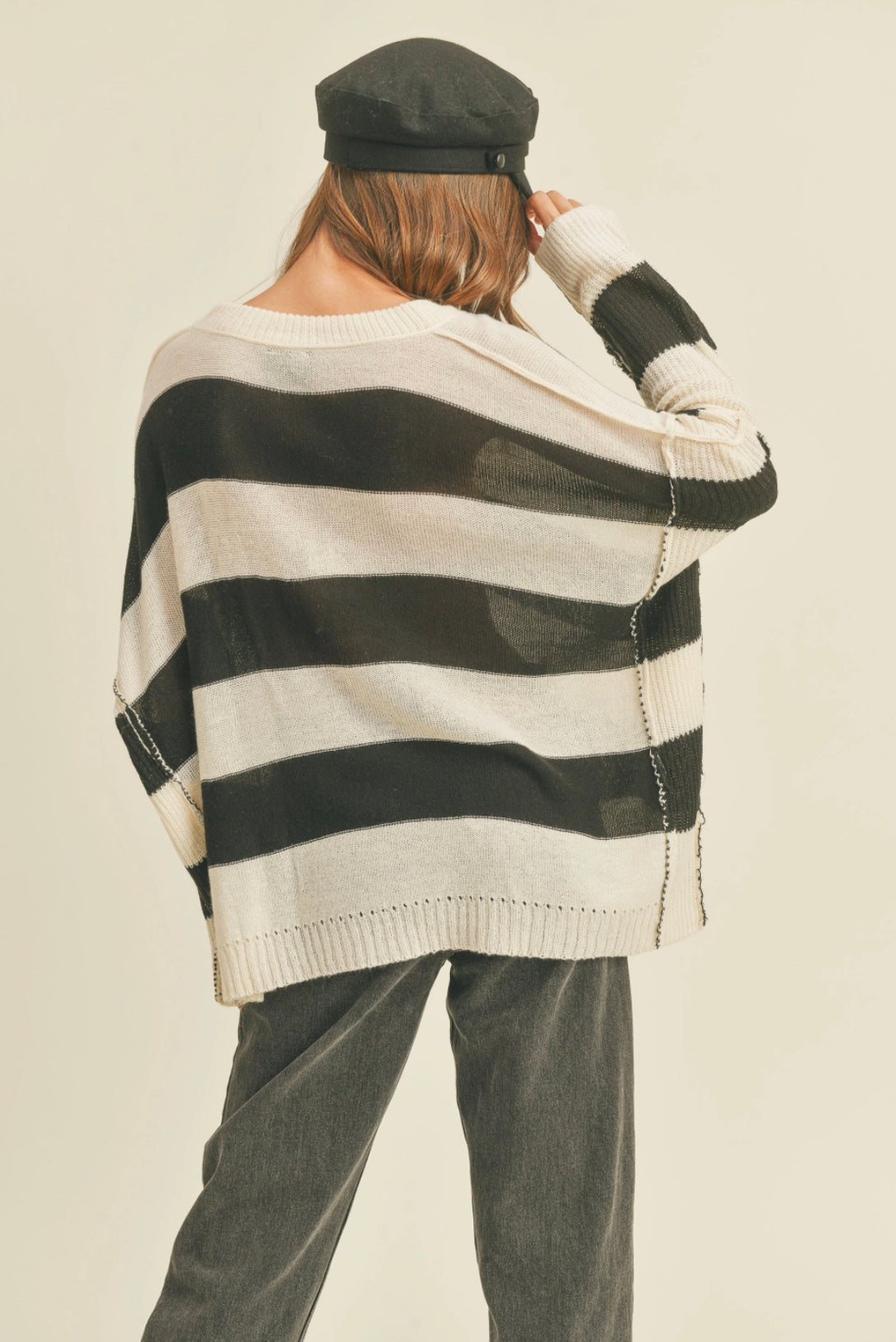 Tori Black Stripped Sweater
