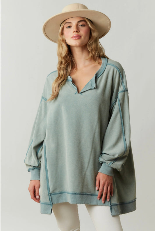 Dusty Sage Loose Fit Sweater