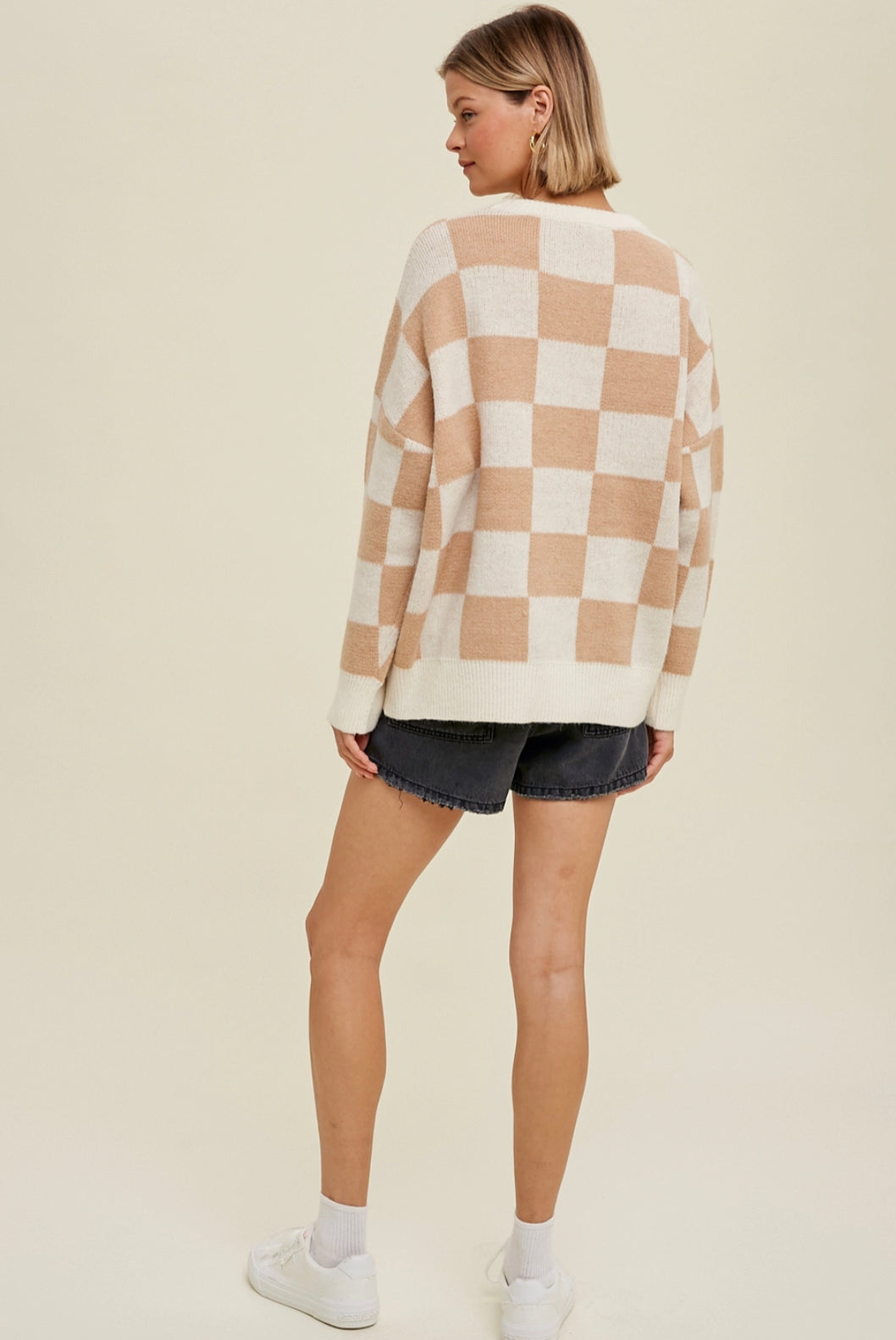 Checkered Oversized Sweater