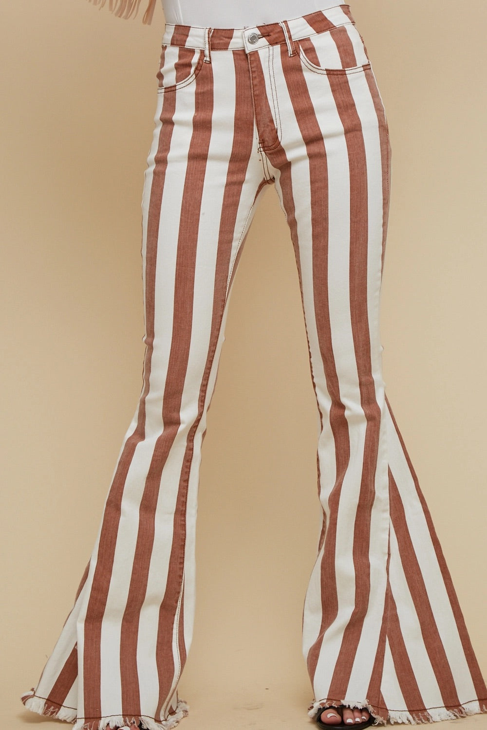Boho Striped Bellbottom Jeans