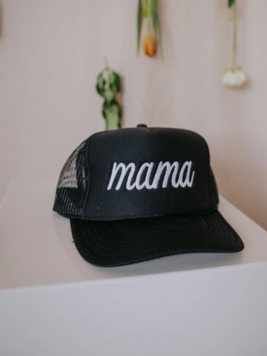 Mama Trucker Hat - Black